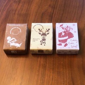 Ten Thousand Villages holiday soaps new - candy cane, sugar cookie, gingerbread